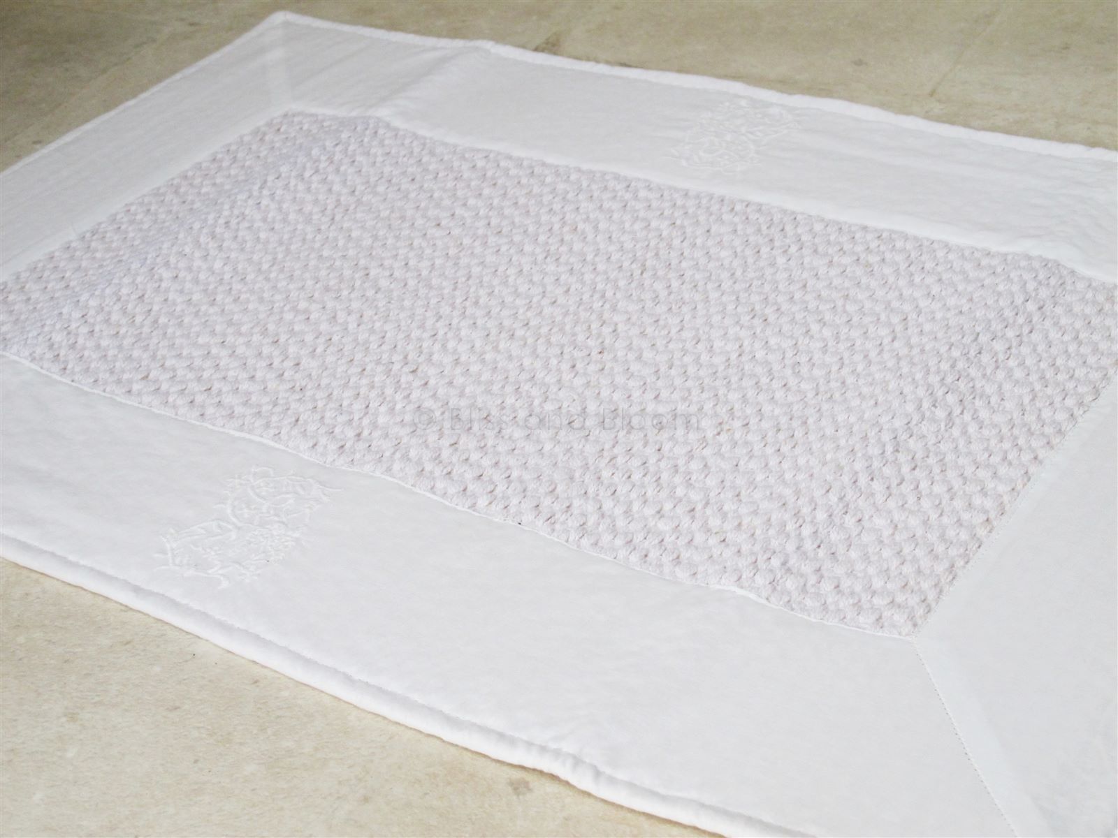 French style bath mat ecru Bliss and Bloom